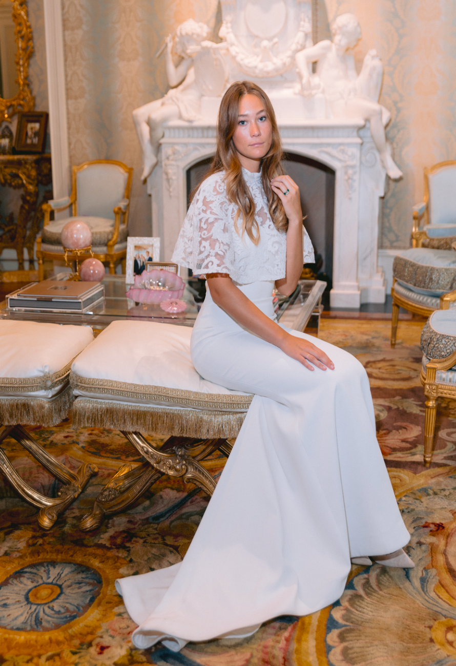 White Lace Bridal Cape